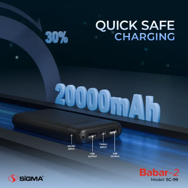 SIGMA BABAR-2 POWER BANK 20000 MAH SC-99